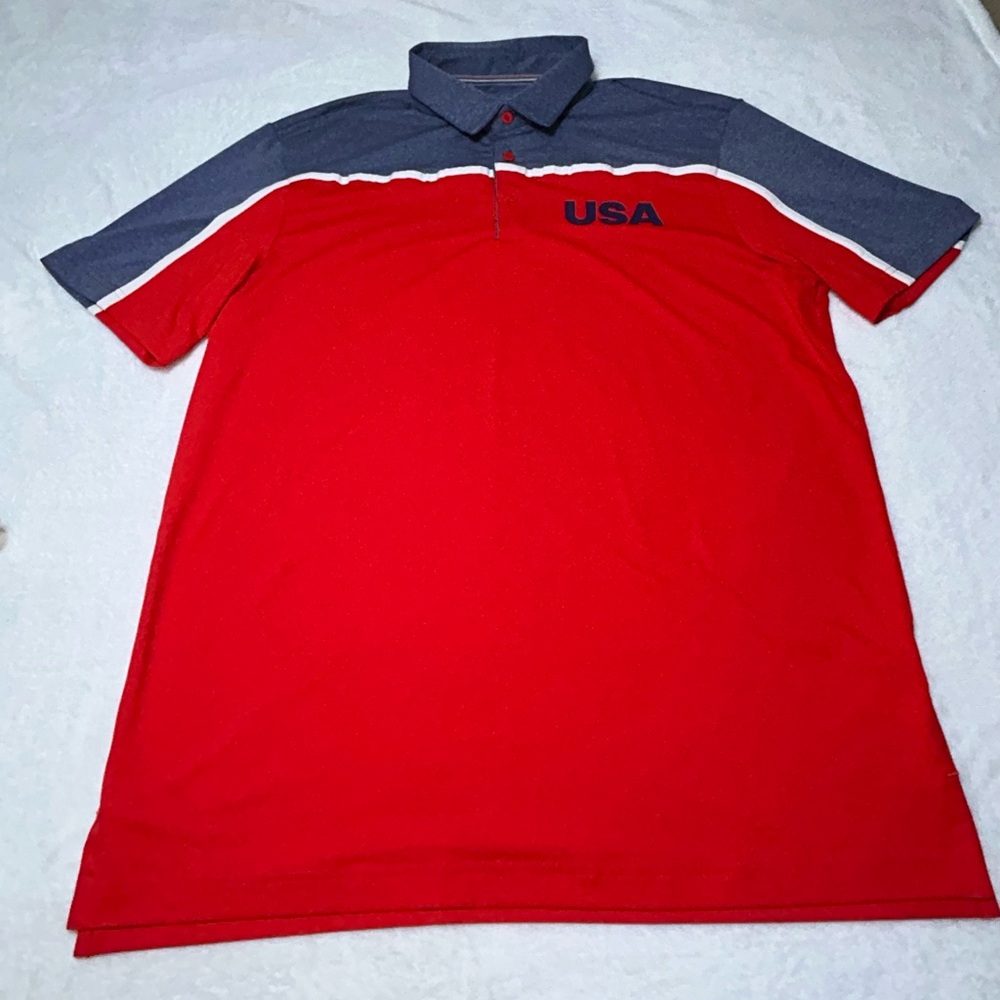 Adidas Golf Ultimate365 USA golf polo men’s Medium 4th of July colors